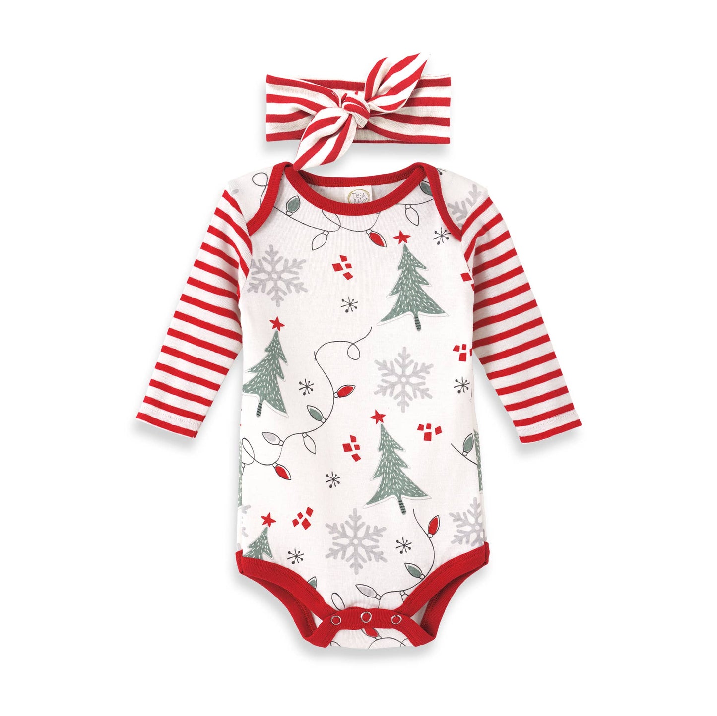 Christmas Lights Bodysuit & Headband Set Baby Onesie Maple & Co. Boutique 0-3M  