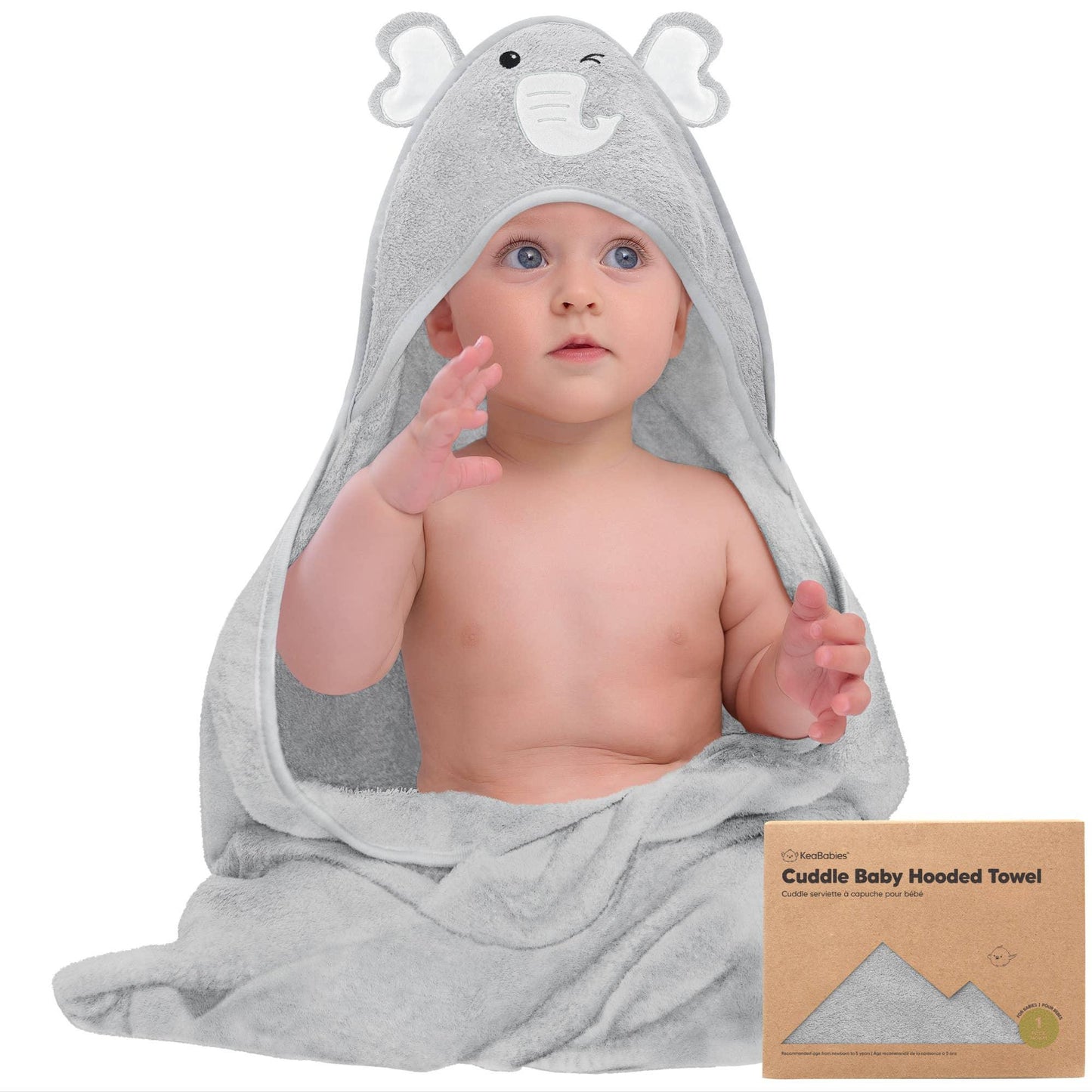 Bamboo Baby Hooded Towel (Elephant) Bath Maple & Co. Boutique Elephant  