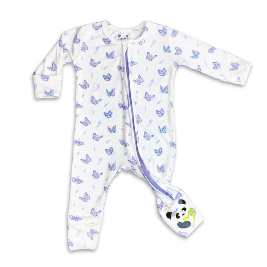 Butterfly Bamboo Baby Pajama - Romper Baby Onesie Maple & Co. Boutique 0-3M  
