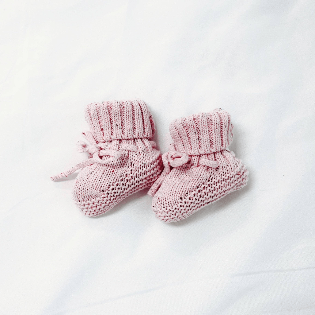 Knit Booties Baby Shoes Maple & Co. Boutique Strawberry (0M-6M)  