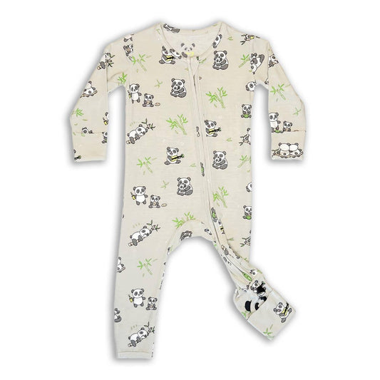 Panda Bamboo Convertible Footie Newborn Maple & Co. Boutique Newborn  