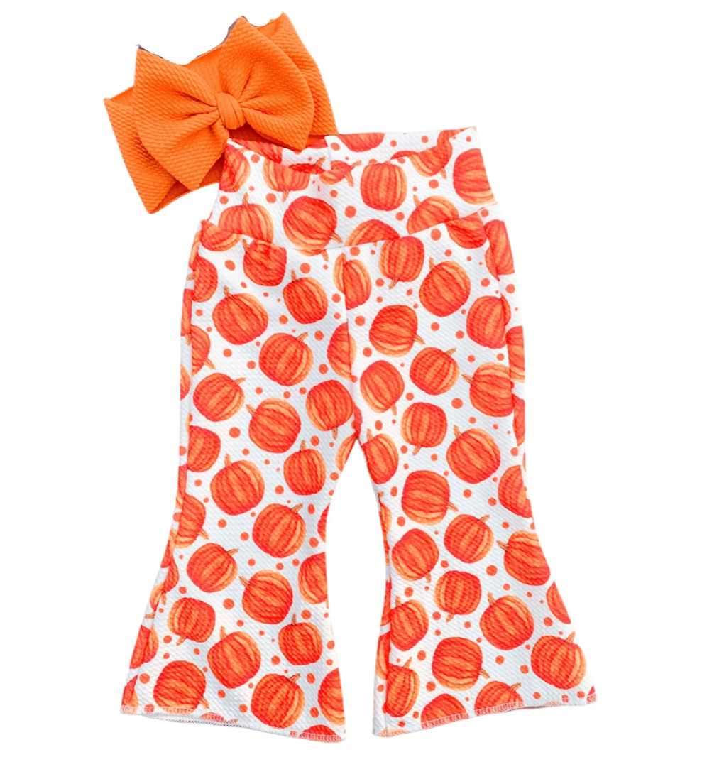 Pumpkin Fall Baby Bell Bottoms Baby Clothes Maple & Co. Boutique 9M